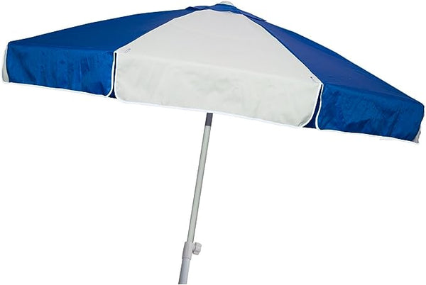 Buoy Beach 7.5 Ft Large Beach Umbrella - Blue White