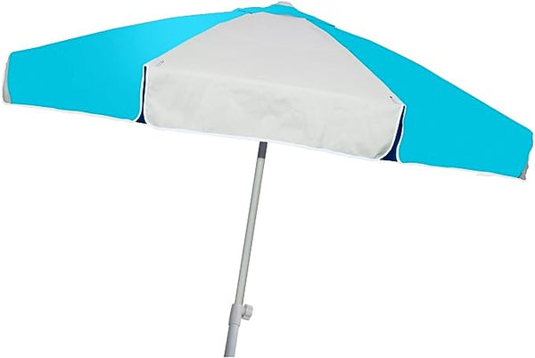 Buoy Beach 7.5 Ft Large Beach Umbrella - Aqua White