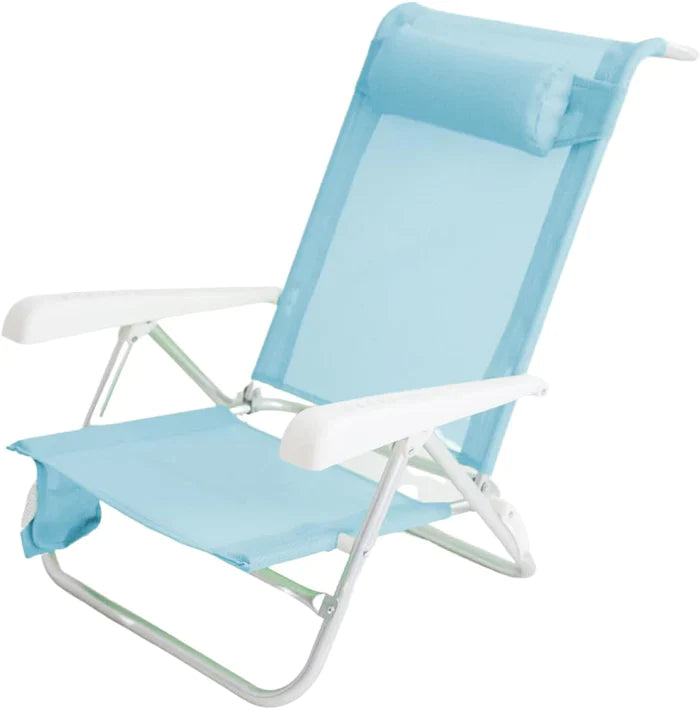 Set of Two 2 Lay Flat 8 Postion Beach Chairs