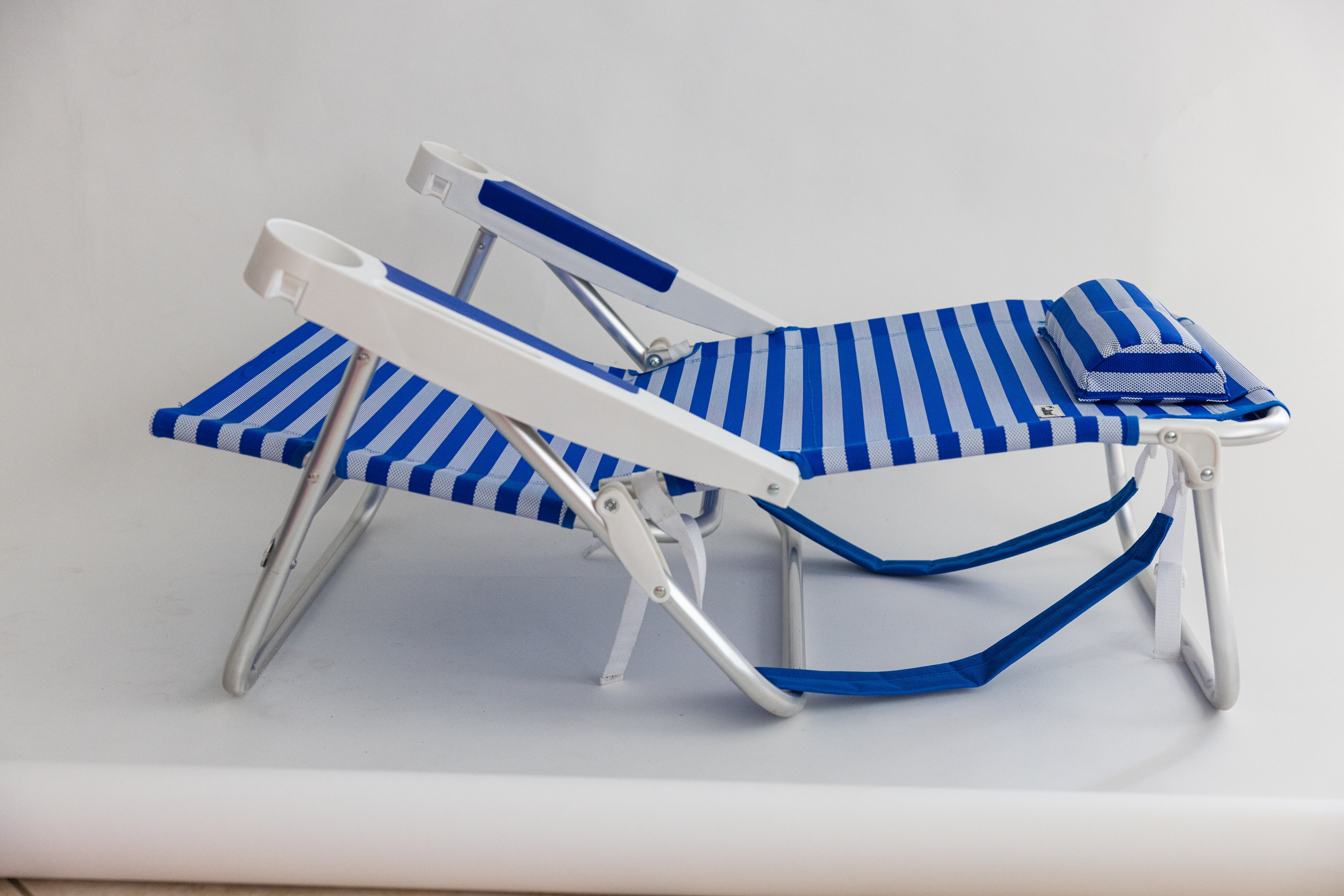Set of Two (2) Lay Flat Backpack Beach Chairs